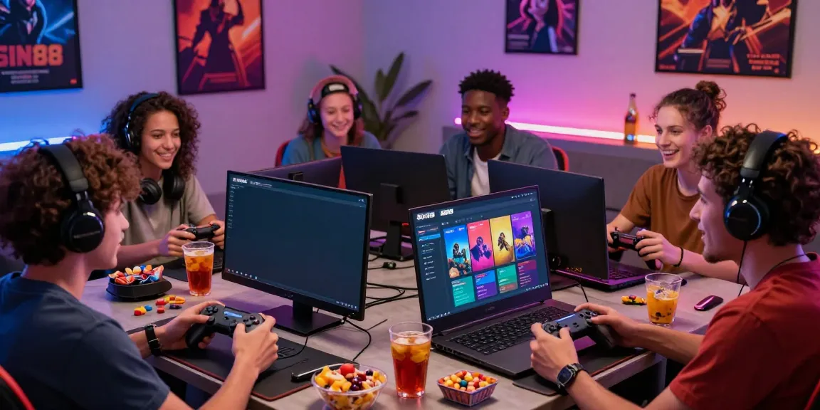 SIN88 online gaming experience with friends enjoying strategic discussions and vibrant atmosphere.