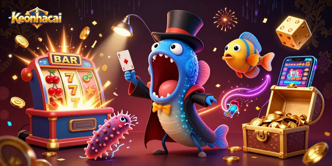 Engage in keonhacai magic with a vibrant 3D underwater casino scene featuring whimsical characters.