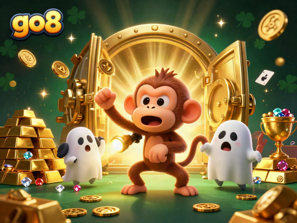 Experience thrilling gameplay with go8 as a mischievous monkey juggles golden casino treasures.