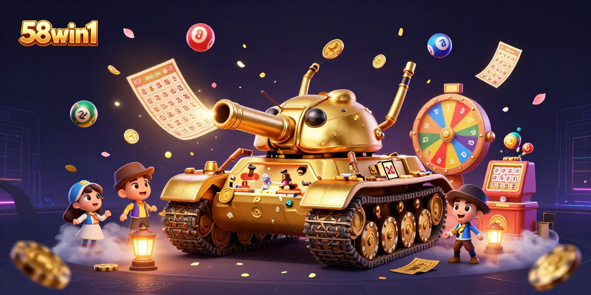 Players experience excitement at 58win1 with a vibrant casino-themed illustration.