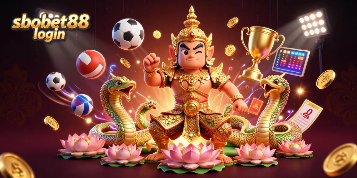 Join the action with sbobet88 login as the friendly Thai temple guardian and dynamic sports elements come alive.