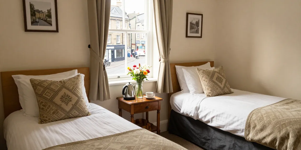 Comfortable twin room at Town House B&B in Skipton, perfect for cozy stays.